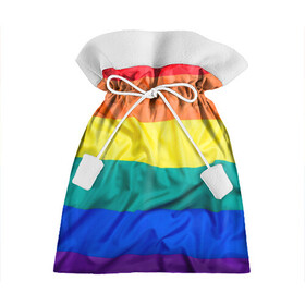 Подарочный 3D мешок с принтом Радуга - мятая ткань полотно в Белгороде, 100% полиэстер | Размер: 29*39 см | gey | би | гендер | квир | маска | меньшинства | огбткю | равноправие | радуга | радужный | трансгендер | трансы | флаг