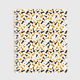 Тетрадь с принтом Шахматные Фигуры в Белгороде, 100% бумага | 48 листов, плотность листов — 60 г/м2, плотность картонной обложки — 250 г/м2. Листы скреплены сбоку удобной пружинной спиралью. Уголки страниц и обложки скругленные. Цвет линий — светло-серый
 | Тематика изображения на принте: chess | игра | король | ладья | математика | пешка | ферзь | чёрно белые | шах и мат | шахматист | шахматная доска | шахматные фигуры | шахматы