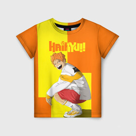 Детская футболка 3D с принтом Шоё Хината на стиле | Haikyu!! в Белгороде, 100% гипоаллергенный полиэфир | прямой крой, круглый вырез горловины, длина до линии бедер, чуть спущенное плечо, ткань немного тянется | 10 номер | haikyu | haikyuu | hinata shoyo | karasuno | аниме | волейбол | волейбольный клуб | карасуно | коротышка | красный | мальчик мяч | манга | рыжик | старшая школа | хаикую | чиби чан | шоё хината