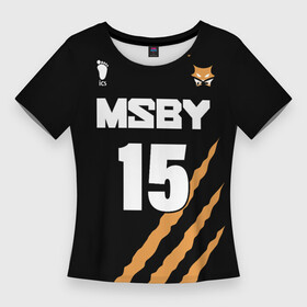 Женская футболка 3D Slim с принтом 15  MSBY  BLACK JACKALS в Белгороде,  |  | black jackals | fly high | haikyuu | msby | sakusa | аниме | волейбол | карасуно | некома | хайкью карасуно | хината