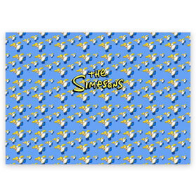 Поздравительная открытка с принтом Gomers pattern в Белгороде, 100% бумага | плотность бумаги 280 г/м2, матовая, на обратной стороне линовка и место для марки
 | gomer | simpsons | the simpson | гомер | мульт | мультфильм | симпсоны