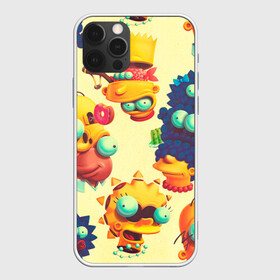 Чехол для iPhone 12 Pro с принтом Crazy Simpsons в Белгороде, силикон | область печати: задняя сторона чехла, без боковых панелей | bart | gomer | liza | simpsons | the simpson | барт | гомер | лиза | мардж | мульт | мультфильм | симпсоны