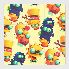 Магнитный плакат 3Х3 с принтом Crazy Simpsons в Белгороде, Полимерный материал с магнитным слоем | 9 деталей размером 9*9 см | bart | gomer | liza | simpsons | the simpson | барт | гомер | лиза | мардж | мульт | мультфильм | симпсоны