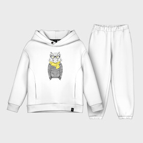 Детский костюм хлопок Oversize с принтом Hipster Cat в Белгороде,  |  | animal | cat | cute | hipster | kitty | meow | друг | животные | киска | кися | китти | кот | котенок | котик | котэ | кошечка | кошка | мур | мяу | питомец | хипстер