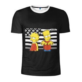 Мужская футболка 3D спортивная с принтом Альбом года в Белгороде, 100% полиэстер с улучшенными характеристиками | приталенный силуэт, круглая горловина, широкие плечи, сужается к линии бедра | bart | liza | simpsons | the simpson | барт | лиза | мульт | мультфильм | симпсоны