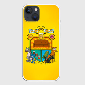 Чехол для iPhone 13 с принтом Simpsons nation в Белгороде,  |  | gomer | simpsons | the simpson | гомер | мульт | мультфильм | симпсоны