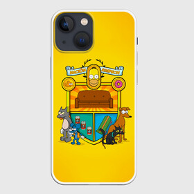 Чехол для iPhone 13 mini с принтом Simpsons nation в Белгороде,  |  | gomer | simpsons | the simpson | гомер | мульт | мультфильм | симпсоны