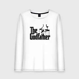 Женский лонгслив хлопок с принтом The Godfather в Белгороде, 100% хлопок |  | al pacino | don | don michael corleone | drama | father | gangster | logo | marlon brando | movie | the godfather | аль пачино | гангстер | дон | дон вито корлеоне | дон майкл корлеоне | драма | крестный отец | лого | марлон брандо | оскар |