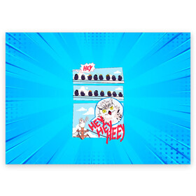 Поздравительная открытка с принтом HEY HEY HEY птички Карасуно Haikyuu!! в Белгороде, 100% бумага | плотность бумаги 280 г/м2, матовая, на обратной стороне линовка и место для марки
 | anime | haikyu | haikyuu | karasuno | manga | аниме | асахи азумане | волейбол | волейбольный клуб | вороны | карасуно | коши сугавара | манга | рюноске танака | старшая школа | тобио кагеяма | хаику | хаикую | шоё хината