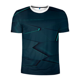 Мужская футболка 3D спортивная с принтом GEOMETRY в Белгороде, 100% полиэстер с улучшенными характеристиками | приталенный силуэт, круглая горловина, широкие плечи, сужается к линии бедра | геометрия | минимализм. | плиты | разлом | фигуры