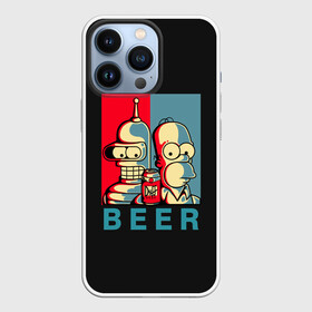 Чехол для iPhone 13 Pro с принтом Гомер х Бендер в Белгороде,  |  | bender | futurama | gomer | simpsons | the simpson | бендер | гомер | мульт | мультфильм | симпсоны | футурама