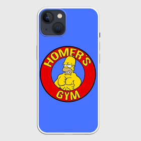 Чехол для iPhone 13 с принтом Спортзал Гомера в Белгороде,  |  | gomer | gym | simpsons | the simpson | гомер | качалка | мульт | мультфильм | симпсоны | спортзал | спортсменам | спортсмену