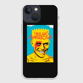 Чехол для iPhone 13 mini с принтом Bart x Bowie в Белгороде,  |  | bart | simpsons | the simpson | барт | дэвид бови | дэвид боуи | мульт | мультфильм | симпсоны