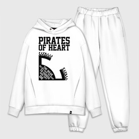 Мужской костюм хлопок OVERSIZE с принтом Слабые не имеют права выбирать, как они умрут | Пиратское сердце в Белгороде,  |  | anime | manga | one piece | аниме | большой куш | ван пис | вон пис | выражение | как они умрут | клич | король пиратов | манга | надпись | пират | пиратские сердца | пиратское сердце | сердце пирата