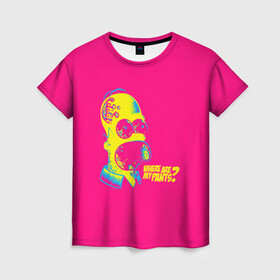 Женская футболка 3D с принтом Acid Gomer в Белгороде, 100% полиэфир ( синтетическое хлопкоподобное полотно) | прямой крой, круглый вырез горловины, длина до линии бедер | gomer | simpsons | the simpson | гомер | мульт | мультфильм | симпсоны