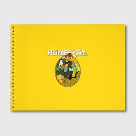 Альбом для рисования с принтом Homer Cry в Белгороде, 100% бумага
 | матовая бумага, плотность 200 мг. | far cry | farcray | gomer | homer | simpsons | the simpson | гомер | мульт | мультфильм | симпсоны | фар край