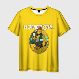 Мужская футболка 3D с принтом Homer Cry в Белгороде, 100% полиэфир | прямой крой, круглый вырез горловины, длина до линии бедер | far cry | farcray | gomer | homer | simpsons | the simpson | гомер | мульт | мультфильм | симпсоны | фар край
