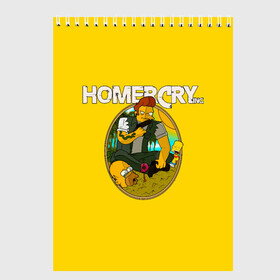 Скетчбук с принтом Homer Cry в Белгороде, 100% бумага
 | 48 листов, плотность листов — 100 г/м2, плотность картонной обложки — 250 г/м2. Листы скреплены сверху удобной пружинной спиралью | Тематика изображения на принте: far cry | farcray | gomer | homer | simpsons | the simpson | гомер | мульт | мультфильм | симпсоны | фар край