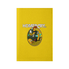 Обложка для паспорта матовая кожа с принтом Homer Cry в Белгороде, натуральная матовая кожа | размер 19,3 х 13,7 см; прозрачные пластиковые крепления | far cry | farcray | gomer | homer | simpsons | the simpson | гомер | мульт | мультфильм | симпсоны | фар край