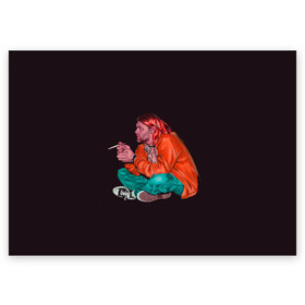 Поздравительная открытка с принтом Sad Kurt в Белгороде, 100% бумага | плотность бумаги 280 г/м2, матовая, на обратной стороне линовка и место для марки
 | alternative | kurt cobain | metall | music | nirvana | rock | альтернатива | курт кобейн | курт кобэйн | металл | музыка | нирвана | нирванна | рок