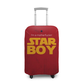 Чехол для чемодана 3D с принтом The Weeknd - Star Boy в Белгороде, 86% полиэфир, 14% спандекс | двустороннее нанесение принта, прорези для ручек и колес | blinding lights | music | pop | star boy | the weekend | the weeknd | музыка | уикенд