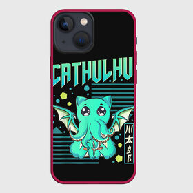 Чехол для iPhone 13 mini с принтом CatHulhu в Белгороде,  |  | ancient | azathoth | call | cat | cthulhu | dagon | good | howard | hydra | lovecraft | luck | nyarlathotep | of | phillips | the | unknown | yog sothoth | азатот | гидра | говард | дагон | древний | зов | йог сотот | кот | кошка | ктулху | лавкрафт | нев