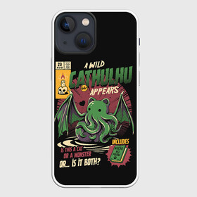 Чехол для iPhone 13 mini с принтом Кот Ктулху в Белгороде,  |  | ancient | azathoth | call | cat | cthulhu | dagon | good | howard | hydra | lovecraft | luck | nyarlathotep | of | phillips | the | unknown | yog sothoth | азатот | гидра | говард | дагон | древний | зов | йог сотот | кот | кошка | ктулху | лавкрафт | нев