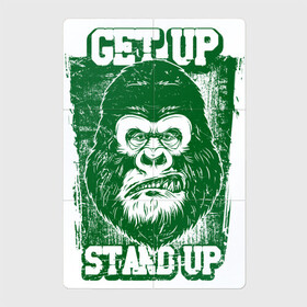 Магнитный плакат 2Х3 с принтом Get Up - Stand Up в Белгороде, Полимерный материал с магнитным слоем | 6 деталей размером 9*9 см | bob marley | get up | get up stand up | gorilla | stand up | боб марли | вставай | горилла | обезьяна