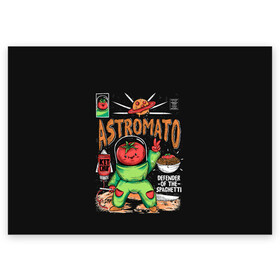 Поздравительная открытка с принтом Astromato в Белгороде, 100% бумага | плотность бумаги 280 г/м2, матовая, на обратной стороне линовка и место для марки
 | Тематика изображения на принте: alive | astronaut | defender | food | galaxy | ketchup | monster | moon | pizza | planet | space | spaghetti | tomato | vegetable | астронавт | галактика | еда | живая | живой | защитник | кетчуп | космос | луна | монстр | овощ | пицца | планета | помидор