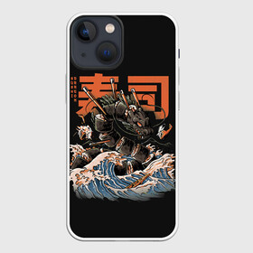 Чехол для iPhone 13 mini с принтом Sushi Dragon в Белгороде,  |  | breathing | chinese | dragonblack | fire | helicopter | japan | marine | monster | ocean | reptile | sea | sticks | sushi | water | waves | вертолет | вода | волны | дракон | китайский | монстр | море | морской | огнедышащий | океан | палочки