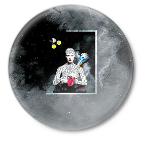 Значок с принтом Космос / Абстракция в Белгороде,  металл | круглая форма, металлическая застежка в виде булавки | абстракция | велосипед | гаджеты | девушка | женщина | звезды | земля | иллюстрации | инопланетянин | колеса | космос | лимон | мороженое | планета | тренды | туман | фрукты
