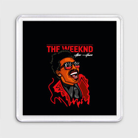 Магнит 55*55 с принтом The Weeknd - After Hours в Белгороде, Пластик | Размер: 65*65 мм; Размер печати: 55*55 мм | blinding lights | music | pop | star boy | the weekend | the weeknd | музыка | уикенд