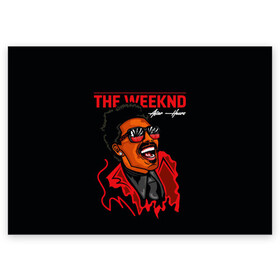 Поздравительная открытка с принтом The Weeknd - After Hours в Белгороде, 100% бумага | плотность бумаги 280 г/м2, матовая, на обратной стороне линовка и место для марки
 | blinding lights | music | pop | star boy | the weekend | the weeknd | музыка | уикенд