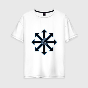 Женская футболка хлопок Oversize с принтом Звезда Хаоса Тзинча в Белгороде, 100% хлопок | свободный крой, круглый ворот, спущенный рукав, длина до линии бедер
 | chaos | wh40k | ваха | тзинч | хаос