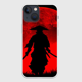 Чехол для iPhone 13 mini с принтом САМУРАЙ кровавой луны в Белгороде,  |  | воин | катана | кроваваялуна | культура | самурай | япония | японскаякультура