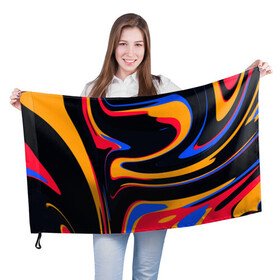 Флаг 3D с принтом Color Mix в Белгороде, 100% полиэстер | плотность ткани — 95 г/м2, размер — 67 х 109 см. Принт наносится с одной стороны | background | colorful | lines | иллюстрации | цвета