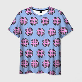 Мужская футболка 3D с принтом ХЕШТЕГИ # в Белгороде, 100% полиэфир | прямой крой, круглый вырез горловины, длина до линии бедер | вк | вконтакте | инста | инстаграм | летняя | лето | молодёжная | прикольная | социальные сети | твитер | теги | тэги | хештег | хэштег