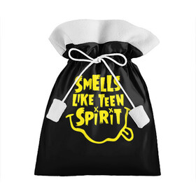 Подарочный 3D мешок с принтом Smells like teen spirit в Белгороде, 100% полиэстер | Размер: 29*39 см | alternative | kurt cobain | metall | music | nirvana | rock | альтернатива | курт кобейн | курт кобэйн | металл | музыка | нирвана | нирванна | рок