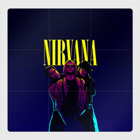 Магнитный плакат 3Х3 с принтом Nirvana Neon в Белгороде, Полимерный материал с магнитным слоем | 9 деталей размером 9*9 см | alternative | kurt cobain | metall | music | nirvana | rock | альтернатива | курт кобейн | курт кобэйн | металл | музыка | нирвана | нирванна | рок