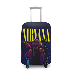 Чехол для чемодана 3D с принтом Nirvana Neon в Белгороде, 86% полиэфир, 14% спандекс | двустороннее нанесение принта, прорези для ручек и колес | alternative | kurt cobain | metall | music | nirvana | rock | альтернатива | курт кобейн | курт кобэйн | металл | музыка | нирвана | нирванна | рок