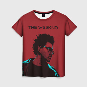 Женская футболка 3D с принтом the weeknd в Белгороде, 100% полиэфир ( синтетическое хлопкоподобное полотно) | прямой крой, круглый вырез горловины, длина до линии бедер | blinding lights | music | pop | star boy | the weekend | the weeknd | музыка | уикенд