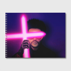 Альбом для рисования с принтом The Weeknd - Blinding Lights в Белгороде, 100% бумага
 | матовая бумага, плотность 200 мг. | Тематика изображения на принте: blinding lights | music | pop | star boy | the weekend | the weeknd | музыка | уикенд