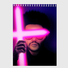 Скетчбук с принтом The Weeknd - Blinding Lights в Белгороде, 100% бумага
 | 48 листов, плотность листов — 100 г/м2, плотность картонной обложки — 250 г/м2. Листы скреплены сверху удобной пружинной спиралью | Тематика изображения на принте: blinding lights | music | pop | star boy | the weekend | the weeknd | музыка | уикенд