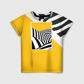 Детская футболка 3D с принтом Крути педали в Белгороде, 100% гипоаллергенный полиэфир | прямой крой, круглый вырез горловины, длина до линии бедер, чуть спущенное плечо, ткань немного тянется | велосипед | велосипедист | жизнь | зебра | иллюстрации | линейка | полоса | полосы | со смыслом | тренды | черно белый