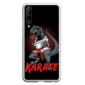 Чехол для Honor P30 с принтом KARATE T-REX в Белгороде, Силикон | Область печати: задняя сторона чехла, без боковых панелей | animal | dinosaur | fight | fighter | hunter | karate | red | sport | strong | t rex | боец | бои | динозавр | карате | сила | спорт | тиранозавр | хищник