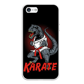 Чехол для iPhone 5/5S матовый с принтом KARATE T-REX в Белгороде, Силикон | Область печати: задняя сторона чехла, без боковых панелей | animal | dinosaur | fight | fighter | hunter | karate | red | sport | strong | t rex | боец | бои | динозавр | карате | сила | спорт | тиранозавр | хищник