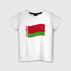 Детская футболка хлопок с принтом Флаг - Беларусь в Белгороде, 100% хлопок | круглый вырез горловины, полуприлегающий силуэт, длина до линии бедер | belarus | ussr | беларусь | белорус | белоруссия | лукашенко | минск | ссср | страна | турист | флаг