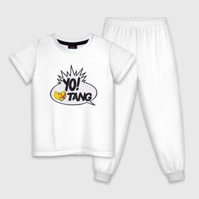 Детская пижама хлопок с принтом Yo! Wu-Tang в Белгороде, 100% хлопок |  брюки и футболка прямого кроя, без карманов, на брюках мягкая резинка на поясе и по низу штанин
 | Тематика изображения на принте: black | gza | hip hop | method man | music | new york | odb | old school | rap | rza | wu tang | wu tang clan | аудио | винил | ву тэнг | граффити | диджей | кассета | микрофон | музыка | нью йорк | пластинка | рэп | рэпер | хип хоп