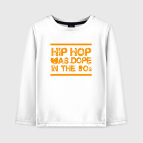 Детский лонгслив хлопок с принтом Wu-Tang - Hip Hop в Белгороде, 100% хлопок | круглый вырез горловины, полуприлегающий силуэт, длина до линии бедер | black | gza | hip hop | method man | music | new york | odb | old school | rap | rza | wu tang | wu tang clan | аудио | винил | ву тэнг | граффити | диджей | кассета | микрофон | музыка | нью йорк | пластинка | рэп | рэпер | хип хоп