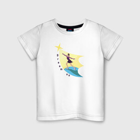 Детская футболка хлопок с принтом Фигуристка в Белгороде, 100% хлопок | круглый вырез горловины, полуприлегающий силуэт, длина до линии бедер | коньки | спорт | фигуристка | фигурное катание | хобби